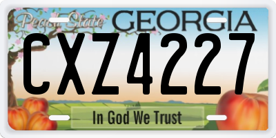 GA license plate CXZ4227
