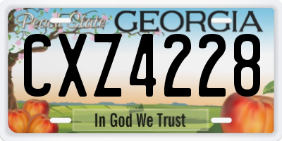 GA license plate CXZ4228