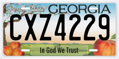 GA license plate CXZ4229