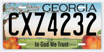 GA license plate CXZ4232