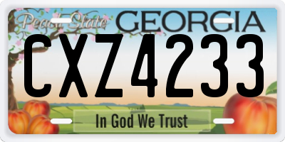 GA license plate CXZ4233