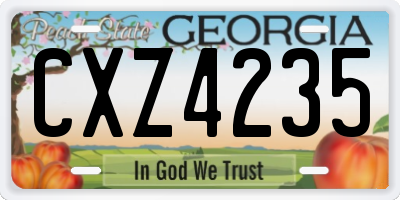 GA license plate CXZ4235