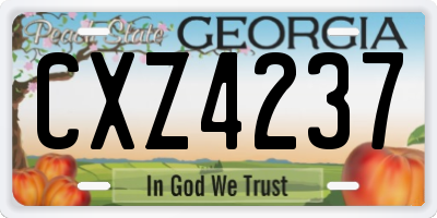 GA license plate CXZ4237