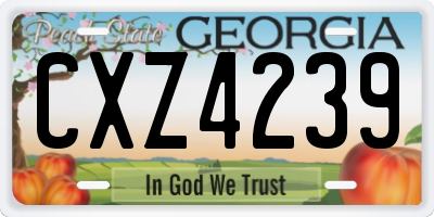 GA license plate CXZ4239