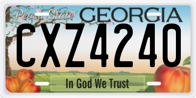 GA license plate CXZ4240