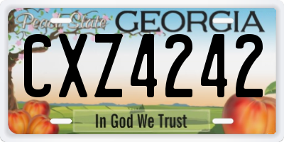 GA license plate CXZ4242