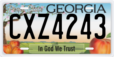 GA license plate CXZ4243
