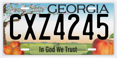 GA license plate CXZ4245