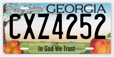 GA license plate CXZ4252