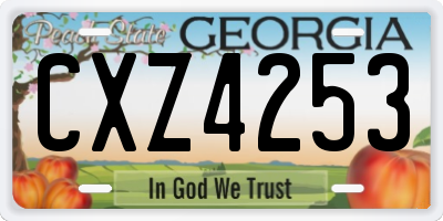 GA license plate CXZ4253
