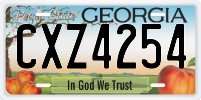 GA license plate CXZ4254