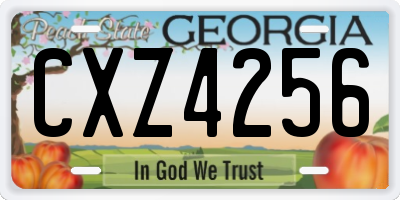 GA license plate CXZ4256