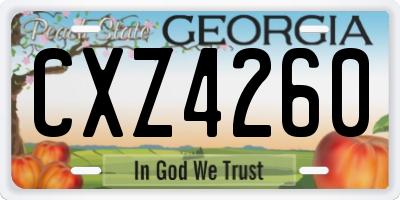 GA license plate CXZ4260