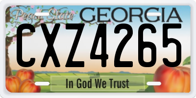 GA license plate CXZ4265
