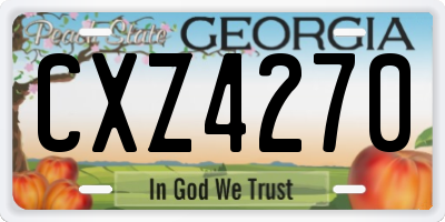 GA license plate CXZ4270