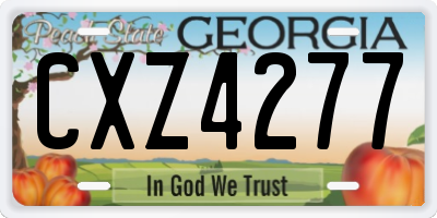 GA license plate CXZ4277