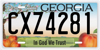 GA license plate CXZ4281