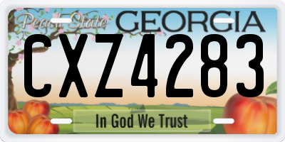 GA license plate CXZ4283