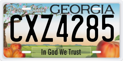 GA license plate CXZ4285