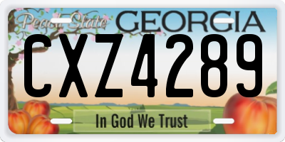 GA license plate CXZ4289