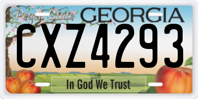 GA license plate CXZ4293