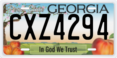 GA license plate CXZ4294