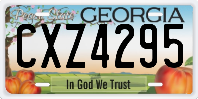 GA license plate CXZ4295