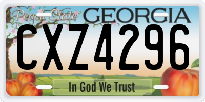 GA license plate CXZ4296