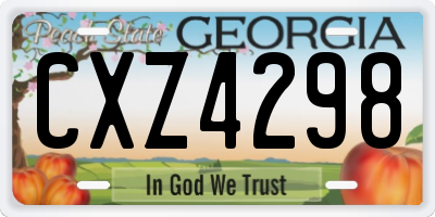 GA license plate CXZ4298