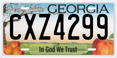 GA license plate CXZ4299