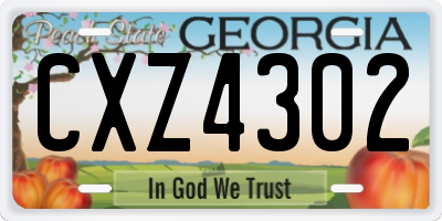 GA license plate CXZ4302