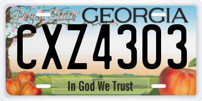 GA license plate CXZ4303