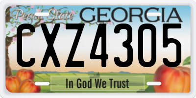 GA license plate CXZ4305