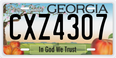 GA license plate CXZ4307
