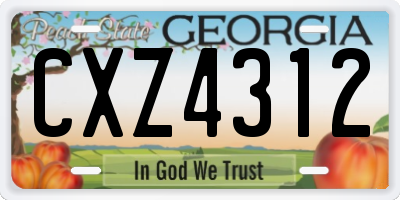 GA license plate CXZ4312