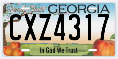 GA license plate CXZ4317