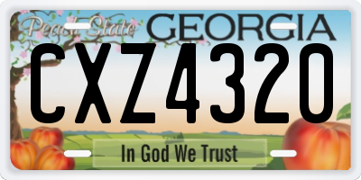GA license plate CXZ4320