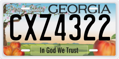 GA license plate CXZ4322