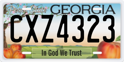 GA license plate CXZ4323