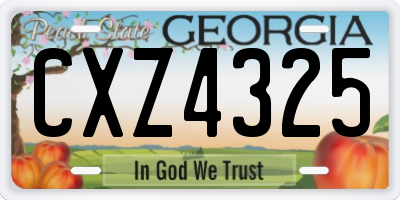 GA license plate CXZ4325