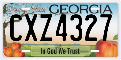 GA license plate CXZ4327