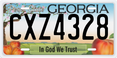 GA license plate CXZ4328