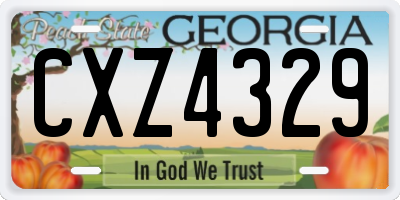 GA license plate CXZ4329
