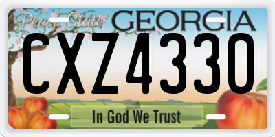 GA license plate CXZ4330