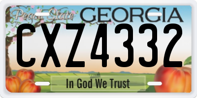 GA license plate CXZ4332