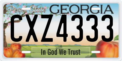 GA license plate CXZ4333
