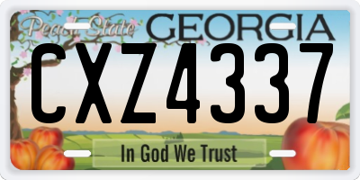 GA license plate CXZ4337