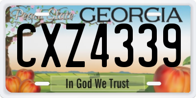 GA license plate CXZ4339