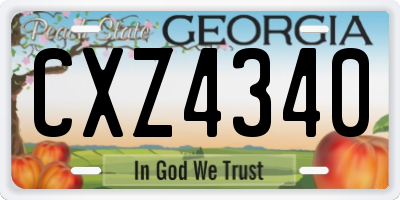GA license plate CXZ4340