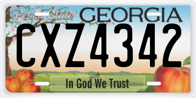 GA license plate CXZ4342